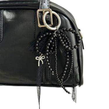 Imagem de Y2K Laço de renda imitação pérola bolsa pingente - chaveiro carteira, adequado para bolsas, decoração de sapatos, embalagem de presente, One Size, Plástico, Sem Pedra Preciosa