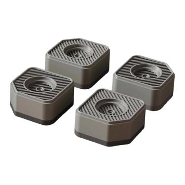Imagem de Baoblaze Conjunto de 4 pés antivibração para máquina de lavar, antiderrapantes, com absorção de impacto, portáteis e universais, ideais para geladeira, Cinza