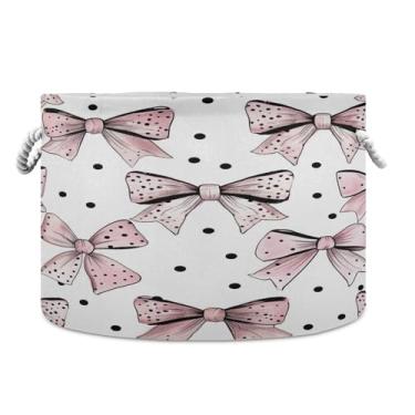 Imagem de SEHANY Cesta de armazenamento redonda grande com alça de corda, cesto de roupa suja de lona para armazenamento de cobertores, cesta de armazenamento infantil para quarto de banho, decoração de