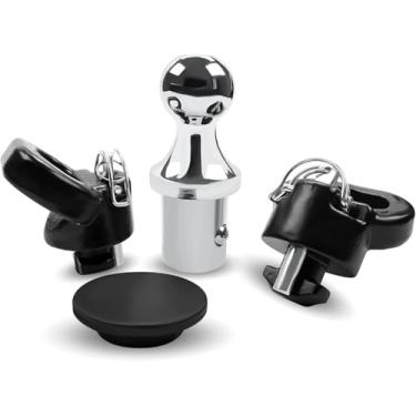 Imagem de HRepair Kit de engate pescoço de ganso 60618 compatível com Dodge RAM 2500 3500 2013-2024 sistema de disco bola pescoço de ganso de 6 cm com 2 correntes de segurança pescoço de ganso 13,607 kg