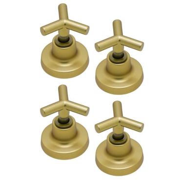 Imagem de Kit 4 Acabamento Registro Pressão Gaveta Dourado Fosco Padrão Deca Metal Luxo