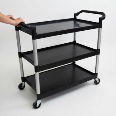 Imagem de Carro Bandeja Triplex 3 Andares Multifuncional 150kg Preto - Nobre