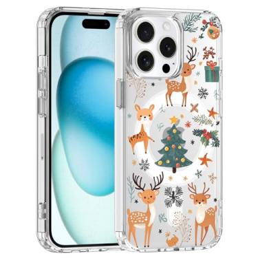 Imagem de JOYLAND Capa para iPhone 16, compatível com MagSafe, capa de telefone transparente com design de Natal, capa protetora antiamarelamento TPU macio à prova de choque com proteção contra quedas