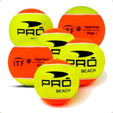 Imagem de Bola de Beach Tennis Profissional Pack com 6 Bolas Oficial Approved Original Bolinha Beach Tênis