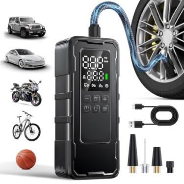 Imagem de Compressor de ar portátil para inflador de pneu, bomba de ar portátil sem fio de 180 PSI e 25000 mAh para pneus de carro, inflador de pneu 4 vezes mais rápido com medidor de pressão de pneu para carro