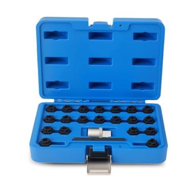 Imagem de maXpeedingrods Kit de chaves de porca de bloqueio de roda para VW VAG Volkswagen, conjunto de adaptadores de porca de bloqueio de roda, ferramenta de remoção de porca de parafuso antifurto, removedor