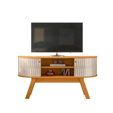 Imagem de Rack para TV até 55 Polegadas Atlanta 2 Portas Cinamomo e Off White 136 cm