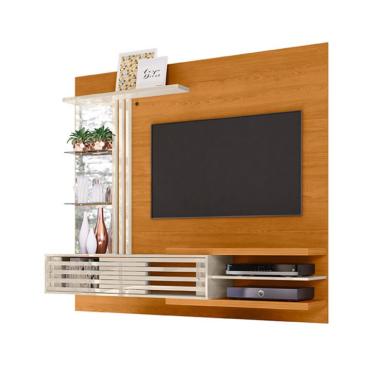 Imagem de Painel com Rack Suspenso para TV até 55 Polegadas Frizz Supreme 2 Portas Cinamomo e Off White