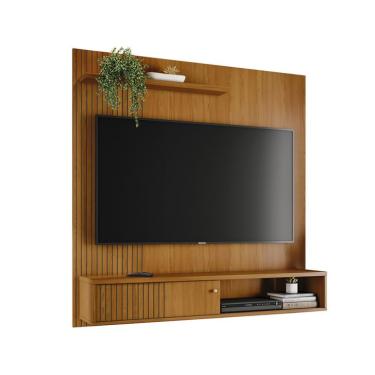 Imagem de Painel com Rack Suspenso para TV até 65 Polegadas Aurora 1 Porta Cumaru