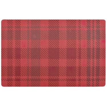 Imagem de TSENQUE Tapete de porta de Halloween xadrez vermelho xadrez personalizado tapetes de porta hilariantes, tapete de porta da frente lavável tapetes de entrada internos para casa, 81 cm x 50 cm