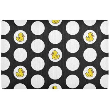 Imagem de Lindo tapete de porta interior de bolinhas de pato bonito decoração de entrada, tapete de sapato, impermeável, lavável, tapetes de entrada para dentro de casa, 81 cm x 50 cm