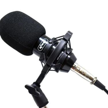 Imagem de Microfone Condensador Knup KP-M0010, Com Braço Articulado e Shock Mount, Ideal para Podcasts, Youtubers, Stream e Live