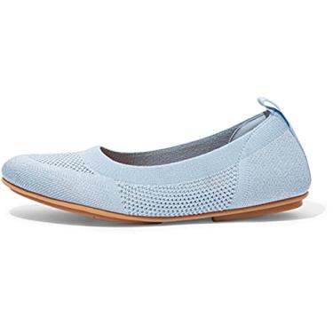 Imagem de FitFlop Women's Allegro Tonal Knit Ballerina Ballet Flat, Pale Blue/Silver - 7