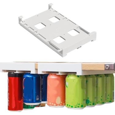 Imagem de Suporte de lata de grande capacidade para geladeira – dispensador e organizador de latas de refrigerante suspenso – armazenamento de latas de bebidas para geladeira e freezer