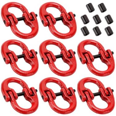 Imagem de HOIGON Pacote com 8 elos de engate de reboque de 1/10.2 cm, conector de corrente de segurança de aço de liga G80 para correntes de reboque e equipamentos de reboque, limite de carga de trabalho de