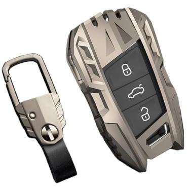 Imagem de Capa de chave remota de carro em liga de zinco compatível com VW Passat B8/Magotan compatível com Skoda Kodiaq/Superb A7/capa de chave inteligente(Black Pro)