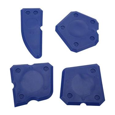 Imagem de Generic Kit de Ferramentas de Calafetagem Removedor de Rejunte de Silicone Profissional para Acabamento de Selante Aplicável para Uso Doméstico 4 Peças de Silicone Vermelho, Amarelo e Azul (Azul)