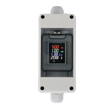 Imagem de WALFRONT Medidor de Energia Multifuncional PA66 Com Monitor Digital de Consumo de Energia Com Display Transparente para Uso Elétrico Industrial Residencial