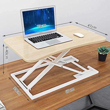 Imagem de Suporte para laptop móvel, mesa de trabalho lateral ajustável com rodas, mesa de elevação de computador, monitor de laptop, suporte aumentado, mesa de trabalho dobrável, bordo