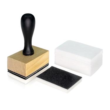 Imagem de SAVILAND Ferramenta de limpeza de unhas: ferramentas de limpeza de unhas sem toque, conjunto de carimbos de madeira, ferramenta de limpeza de placa de estampagem de unhas, 100 peças, sem fiapos