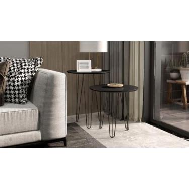 Imagem de Mesa Redonda Pés de Ferro cor Preto - Comprar Móveis em Casa