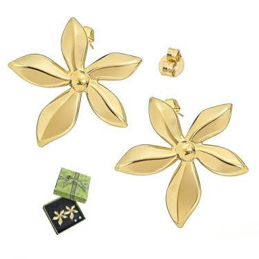 Imagem de Qvunwlin Brincos de folha dourados (textura de ramo de ouro ED008), 1 Count (Pack of 2), Metal, Sem pedra preciosa