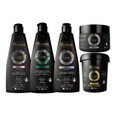 Imagem de Kit Arvensis Cachos Sh Cond Ativador Ond. Geléia Alta Fixa.