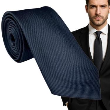 Imagem de Gravata Preta Masculina Semi Slim RiscadinhaPara Padrinhos de Casament