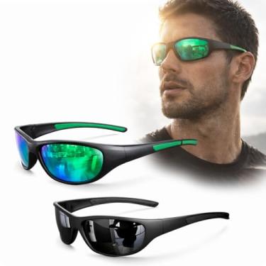 Imagem de Kit 2 Óculos De Sol Esportivo Trilhas Ciclismo Pescaria (Preto/Verde)