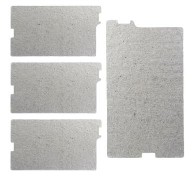 Imagem de 4 peças W11197783 & W10533498 capa de guia de ondas para micro-ondas, peça de substituição de capa de guia de onda compatível com micro-ondas Whirlpool, substituir W11197783, W10533498, AP6327301