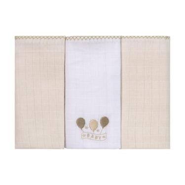Imagem de Fralda de Pano para Bebê 3 Unidades 68 cm x 70 cm Baby Joy, Bege