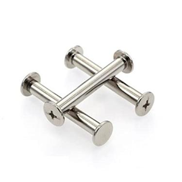 Imagem de XMGKMN 50 pçs/lote M5*5/6/8/10/12/15/20/25/30/35/40/45/50 Parafuso niquelado para livros de contas, parafuso para livros, parafuso de álbum de fotos (tamanho: M5X20)