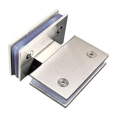 Imagem de Dobradiça de aço inoxidável braçadeira de armário de vidro portas de chuveiro dobradiça peça de substituição dobradiças dobráveis tom prata móveis domésticos dobradiças dobradiças dobradiças de porta