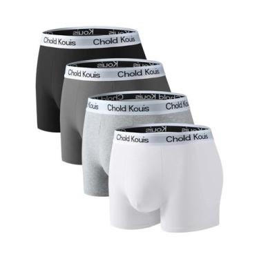 Imagem de Cuecas Boxer Masculinas Confortáveis E Respiráveis Em 4 Peças, Estilo 