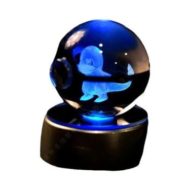 Imagem de Lâmpada Noturna 3D Pikachu Gengar Mewtwo Estátua De Bola De Cristal Po