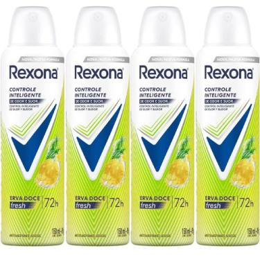 Imagem de Kit Desodorante Aerosol Rexona Erva Doce Feminino 150ml - 4 Unidades