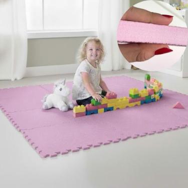 Imagem de KIT 12 Placas Tapete Tatame EVA 50x50cm 20mm 24 Bordas Emborrachado Ex