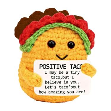 Imagem de VEAGINS Mini Positive Crochet Taco with Positive Card, Funny Gifts for Women, Emotional Support Plush for Desk Decor, Women for Valentine and Birthday