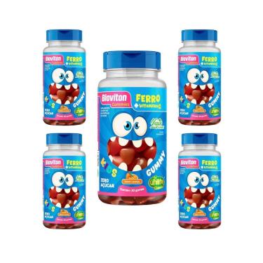 Imagem de Kit 5 Bioviton Gummy Kids Ferro + Vit C Laranja 5x30 Gomas - Unilife-Unissex