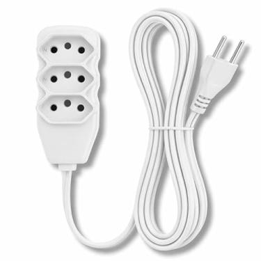 Imagem de Extensão Elétrica Slim 3 Tomadas Tripolar Bivolt 3, 5 e 10 Metros Preto (5M BRANCA)