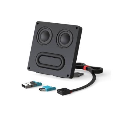 Imagem de ElecGear Alto-falante USB interno/externo para computador (fino), conector USB de 9 pinos para capa de PC, placa mãe, adaptador adicional e suporte magnético de metal para desktop, laptop, telefones