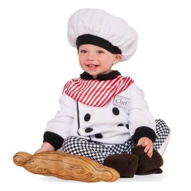 Imagem de Fantasia Chef De Cozinha Bebê Com Chapéu e Acessório - Abrakadabra, UN