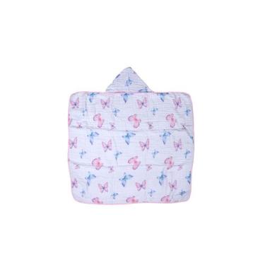 Imagem de Toalhão Soft Infantil 1,10 m x 80 cm Baby Joy, Borboletinhas