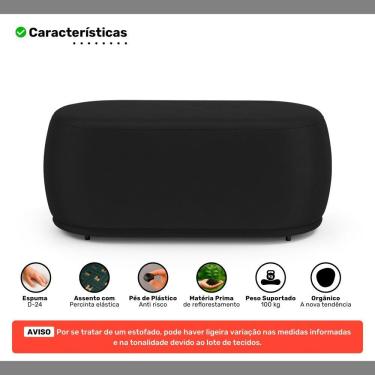 Imagem de Kit 02 Puffs Decorativos Orgânicos Molly 02 Lugares Veludo Preto - Desk Design