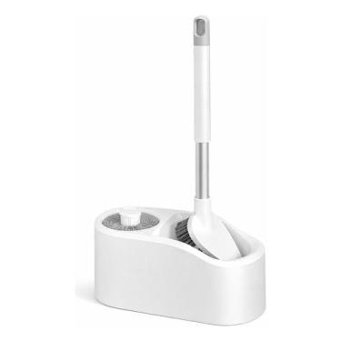 Imagem de Escova Sanitária Dupla Banheiro Cabo Longo Suporte Privada - Top House