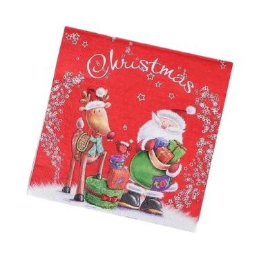 Imagem de Guardanapos De Papel 2 Camadas Com Estampa De Rena E Papai Noel, 20 Un
