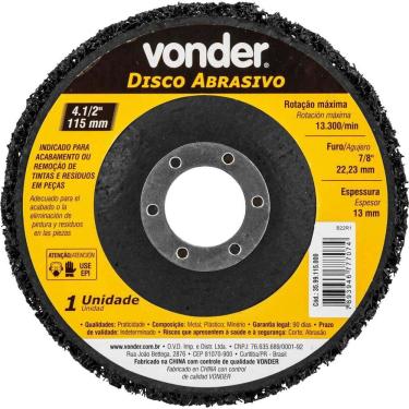Imagem de Disco Abrasivo 4.1/2, Furo De 7/8 (22,23 Mm), Vonder Ostenvonder