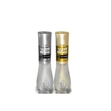 Imagem de Kit 2 Esmaltes Dailus Coleção Top Chrome Exclusivo, SIlver + Gold