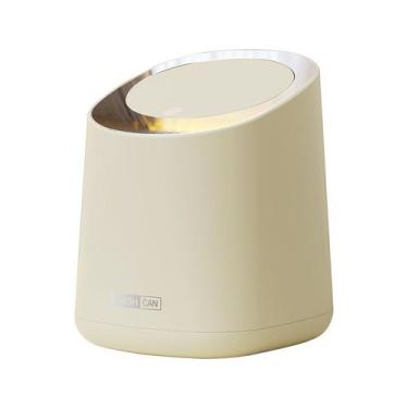 Imagem de Lata de lixo tipo prensa Desktop Compact Cream White B - taiyuanketanm