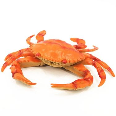 Imagem de Estatueta de caranguejo de plástico realista, realista, modelo oceânico, 25 cm